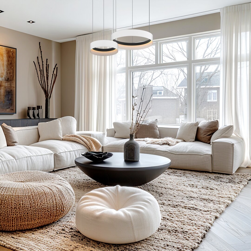 Світлодіодна підвісна люстра ORBITA LED/72W/230V білий/чорний