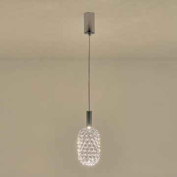 Світлодіодна підвісна люстра PERFORATO LED/6,3W/230V 3000K глянцевий хром діаметр 13 см