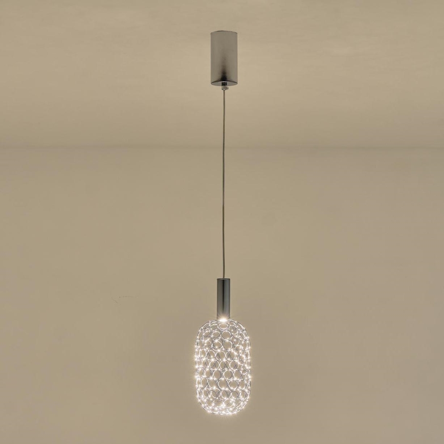 Світлодіодна підвісна люстра PERFORATO LED/6,3W/230V 3000K глянцевий хром діаметр 13 см