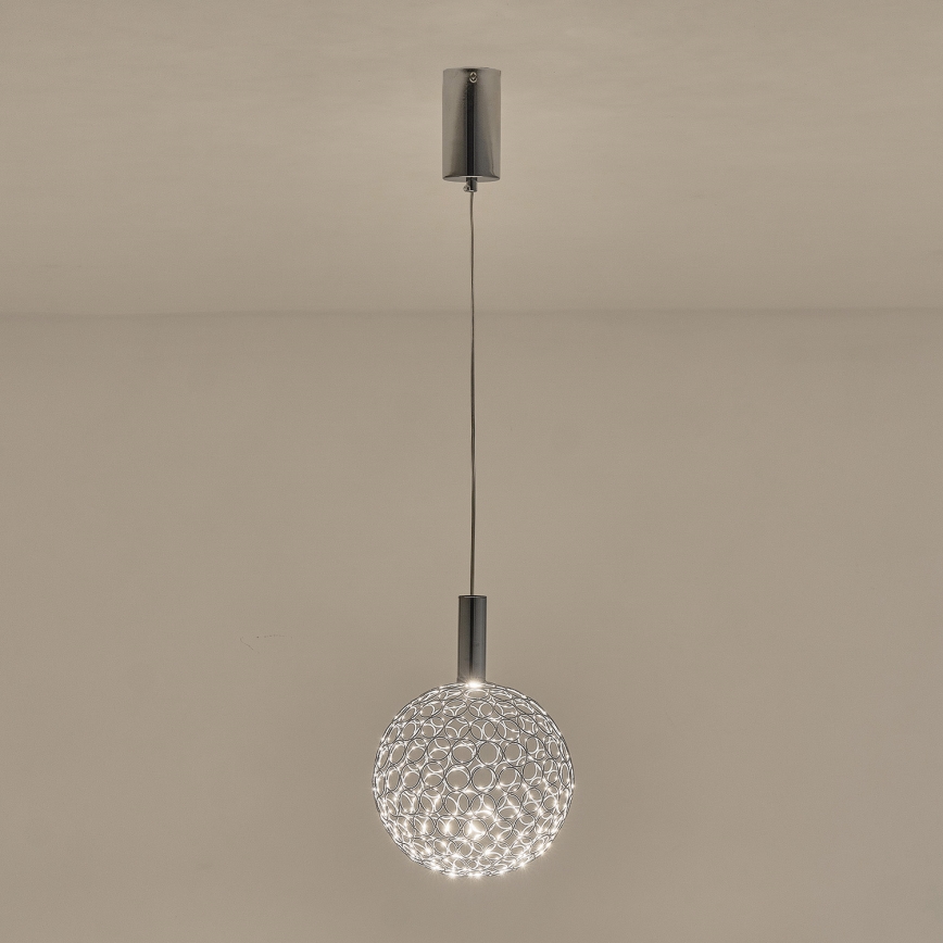 Світлодіодна підвісна люстра PERFORATO LED/6,3W/230V 3000K глянцевий хром діаметр 20 см