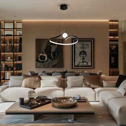 Світлодіодна підвісна люстра PERLA LED/34W/230V чорний