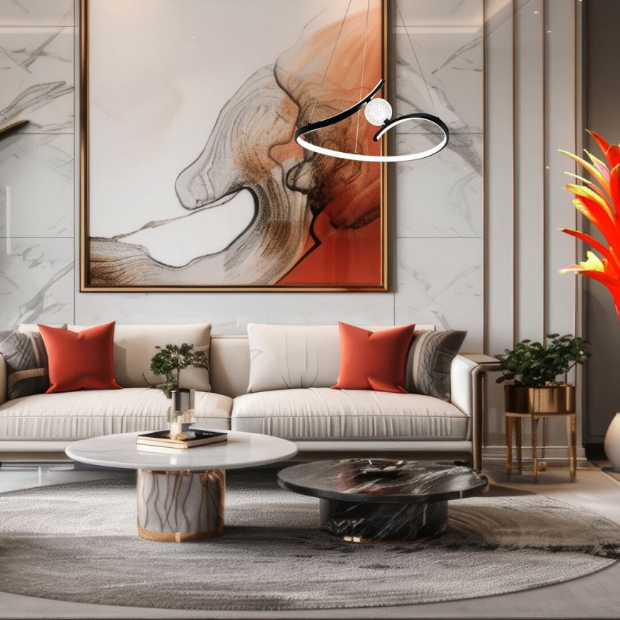 Світлодіодна підвісна люстра PERLA LED/34W/230V чорний