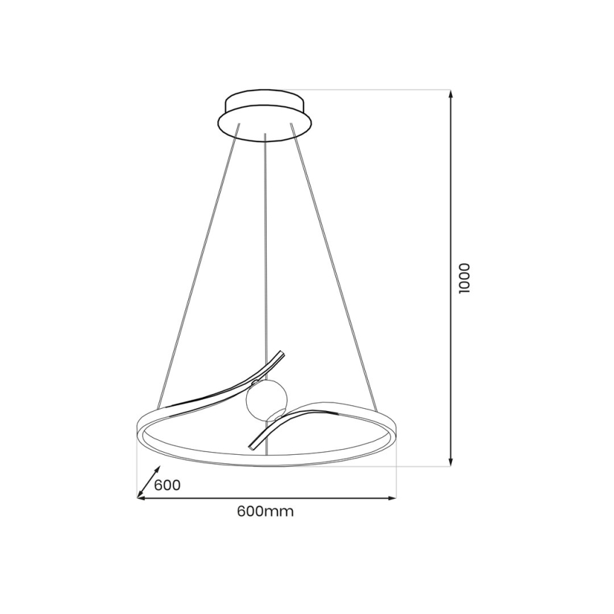 Світлодіодна підвісна люстра PERLA LED/34W/230V чорний