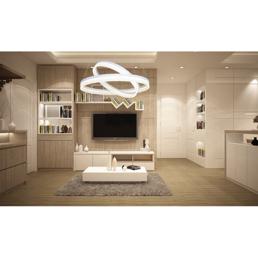 Світлодіодна підвісна люстра RING з дистанційним керуванням LED/60W/230V