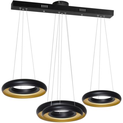 Світлодіодна підвісна люстра RONDO 3xLED/12W/230V чорний