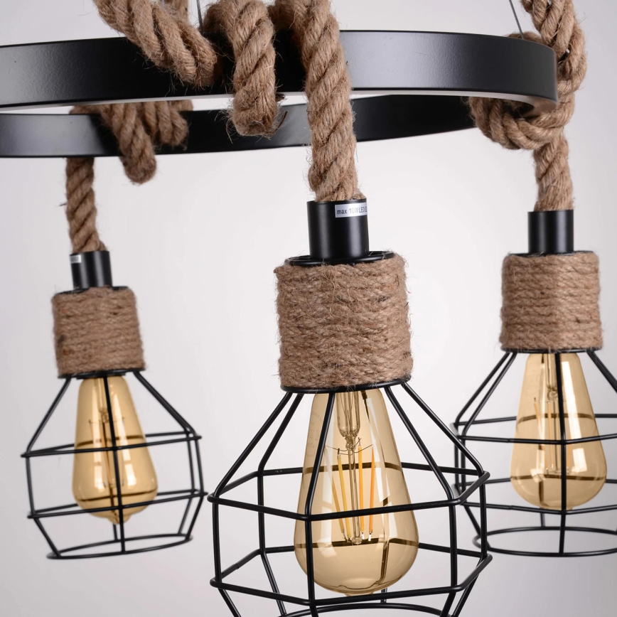 Світлодіодна підвісна люстра ROPE ALEGRA 4xE27/10W/230V