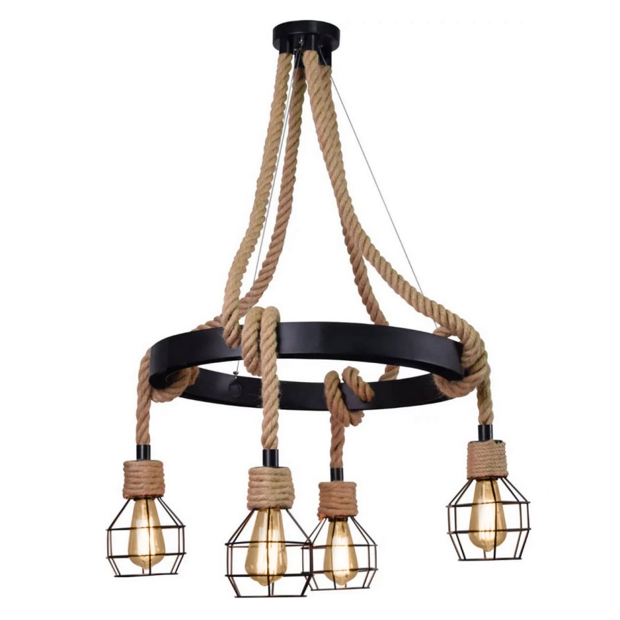 Світлодіодна підвісна люстра ROPE ALEGRA 4xE27/10W/230V