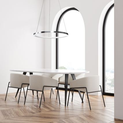 Світлодіодна підвісна люстра ROTONDA LED/27W/230V глянцевий хром