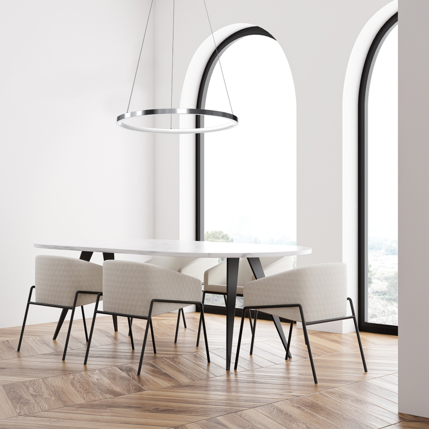 Світлодіодна підвісна люстра ROTONDA LED/27W/230V глянцевий хром