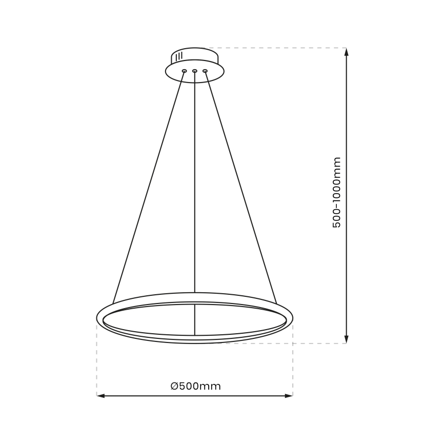 Світлодіодна підвісна люстра ROTONDA LED/27W/230V глянцевий хром