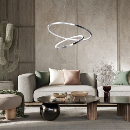 Світлодіодна підвісна люстра ROTONDA LED/51W/230V глянцевий хром