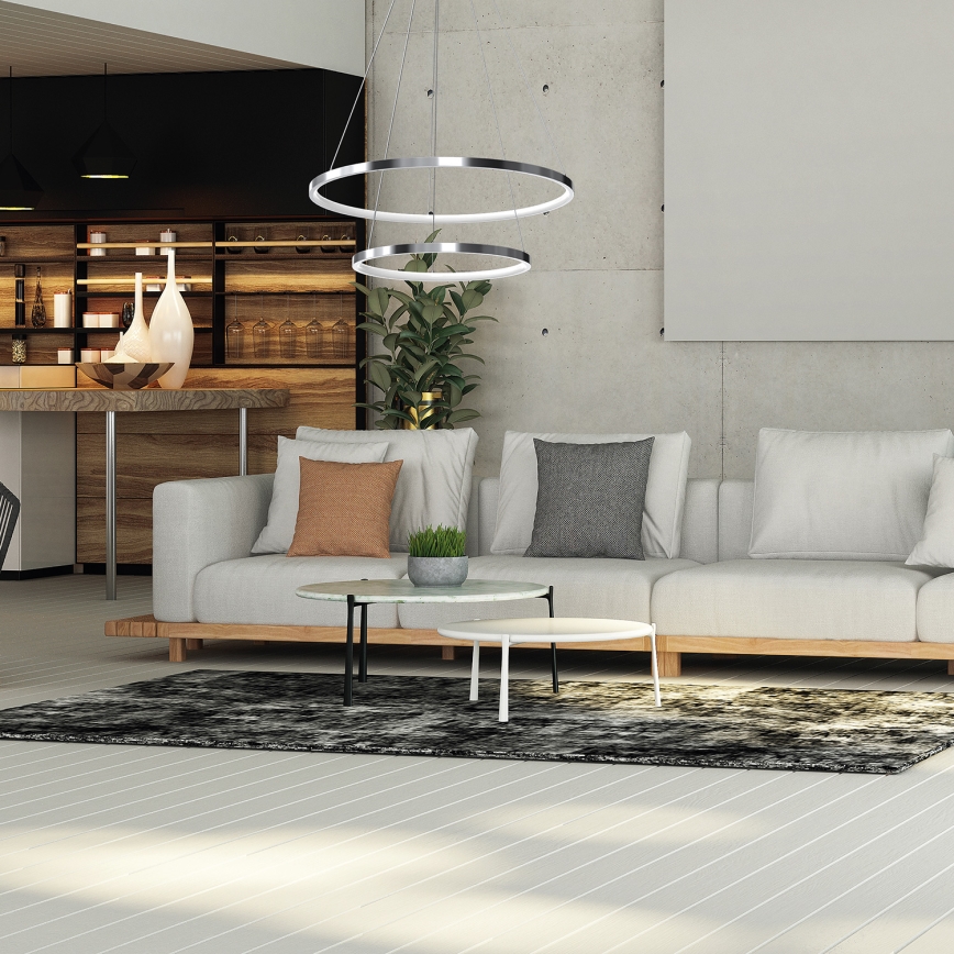 Світлодіодна підвісна люстра ROTONDA LED/51W/230V глянцевий хром