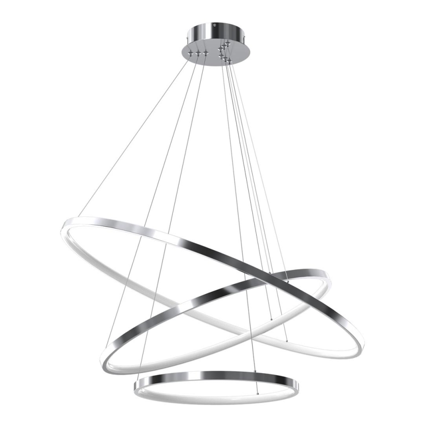 Світлодіодна підвісна люстра ROTONDA LED/93W/230V глянцевий хром