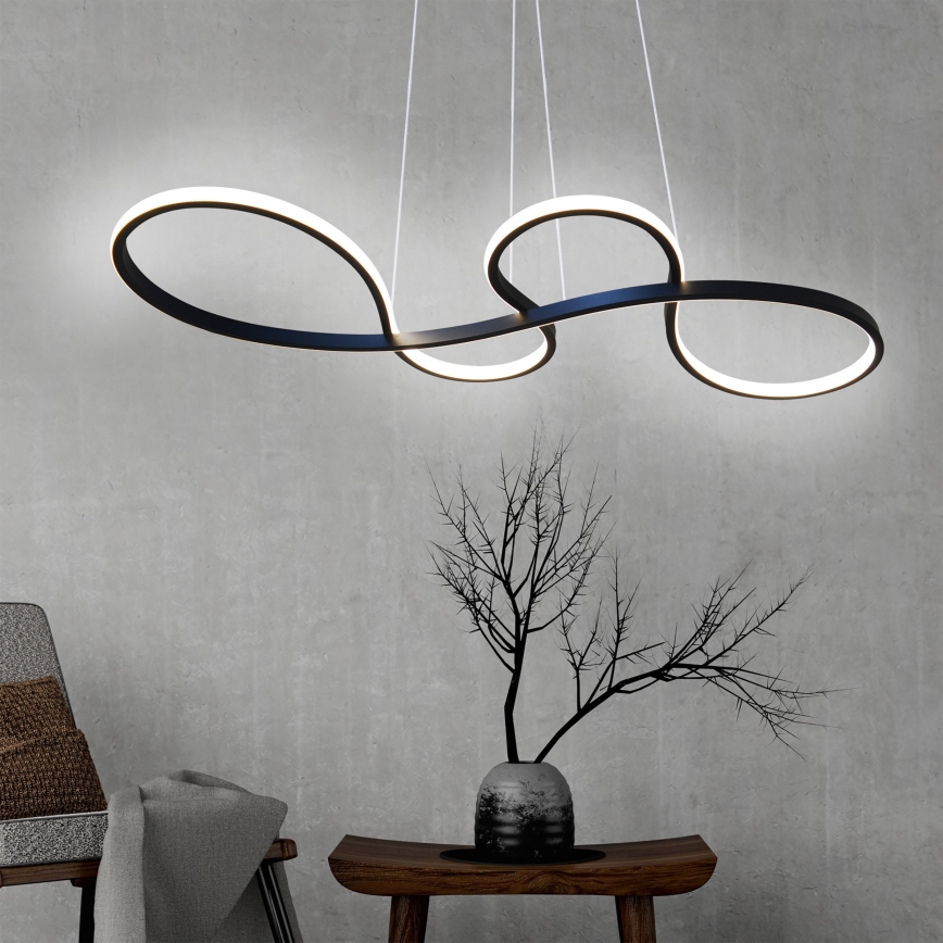 Світлодіодна підвісна люстра SALSA LED/38W/230V 4000K чорний