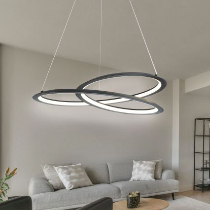 Світлодіодна підвісна люстра TANGO LED/44W/230V 4000K діаметр 60 см чорний