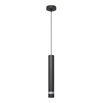 Світлодіодна підвісна люстра TUBA 1xGU10/4,8W/230V чорний/глянцевий хром