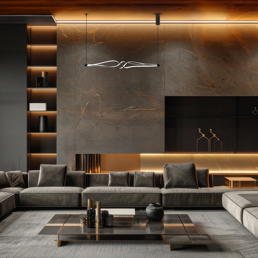 Світлодіодна підвісна люстра TWISTER LED/56W/230V чорний