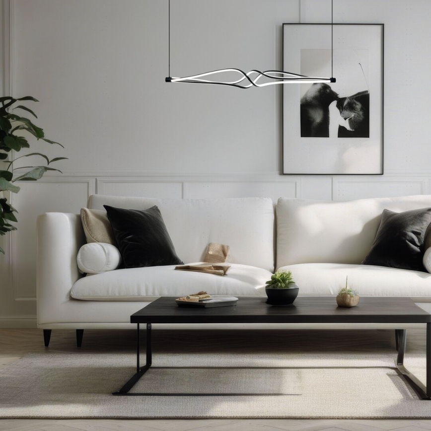 Світлодіодна підвісна люстра TWISTER LED/56W/230V чорний