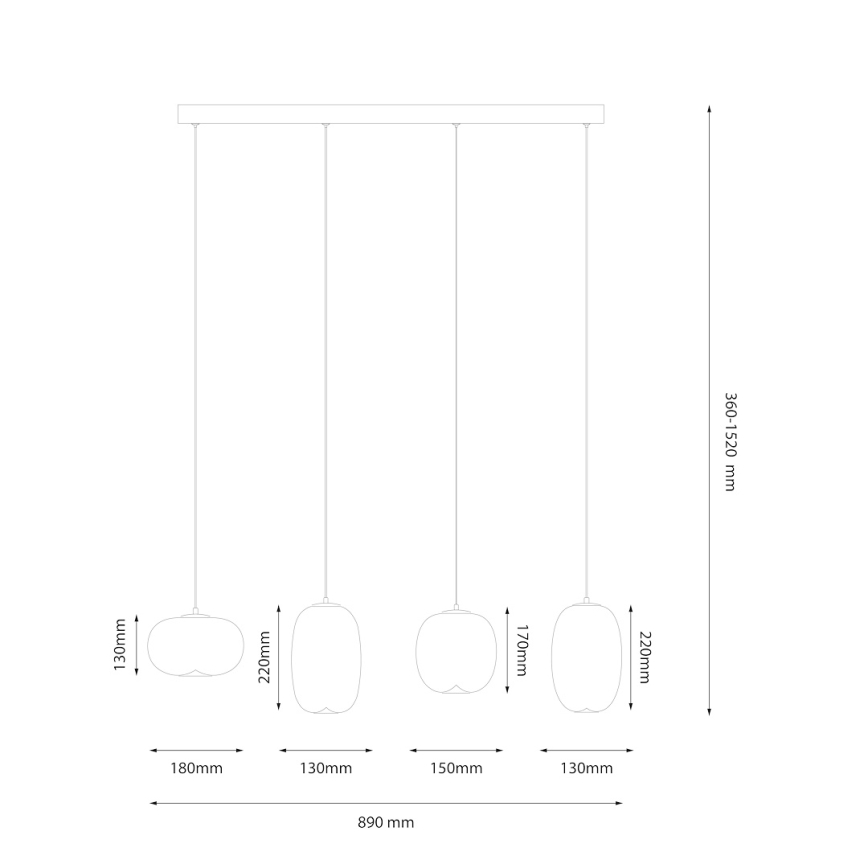 Світлодіодна підвісна люстра VASO LED/15W/230V чорний/димчастий