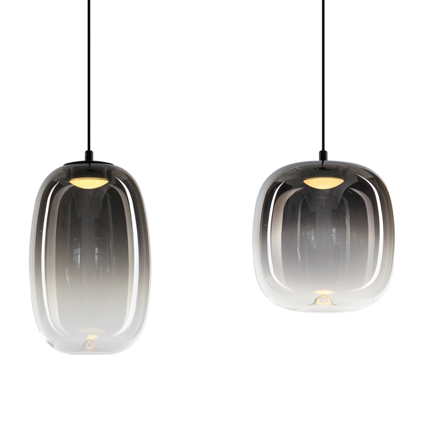 Світлодіодна підвісна люстра VASO LED/15W/230V чорний/димчастий