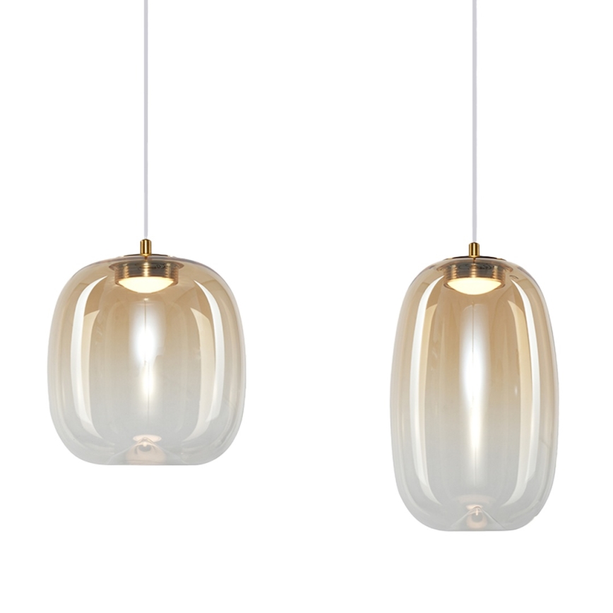 Світлодіодна підвісна люстра VASO LED/15W/230V золотий/димчастий