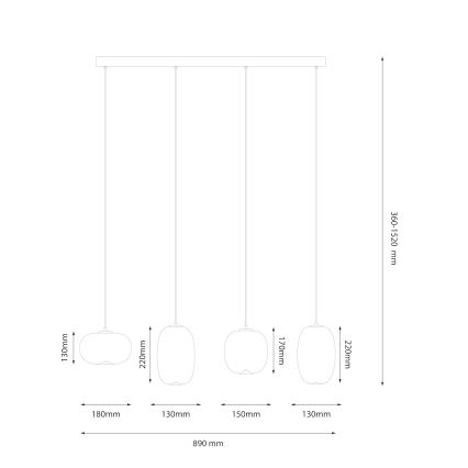 Світлодіодна підвісна люстра VASO LED/15W/230V золотий/димчастий