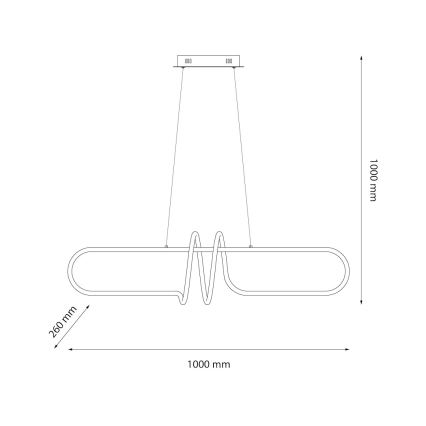 Світлодіодна підвісна люстра VERTIGO LED/54W/230V чорний