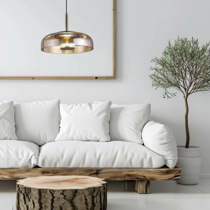 Світлодіодна підвісна люстра VETRO LED/6W/230V діаметр 23 см бежевий/чорний