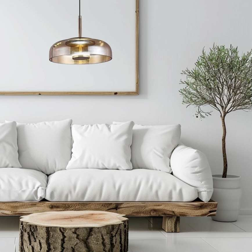 Світлодіодна підвісна люстра VETRO LED/6W/230V діаметр 23 см бежевий/чорний