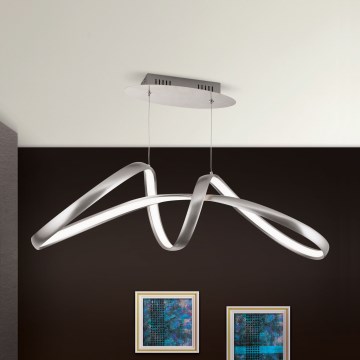 Світлодіодна підвісна люстра з регулюванням яскравості CIRCUS LED/36W/230V срібний