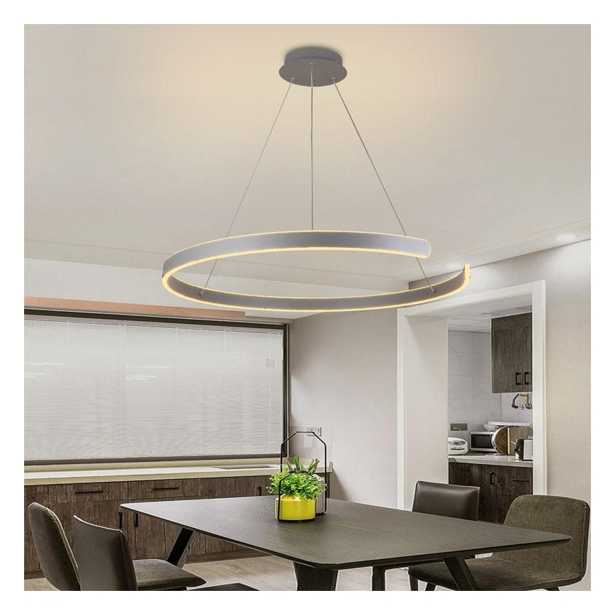 Світлодіодна підвісна люстра з регулюванням яскравості LED/100W/230V 3000-6500K діаметр 80 см + пульт дистанційного керування