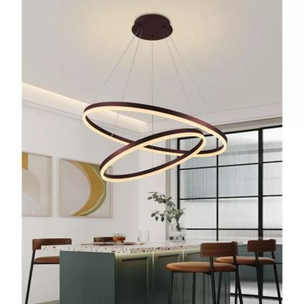 Світлодіодна підвісна люстра з регулюванням яскравості LED/100W/230V 3000-6500K діаметр 80 см + пульт дистанційного керування
