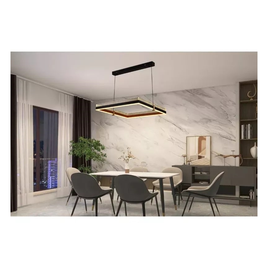 Світлодіодна підвісна люстра з регулюванням яскравості LED/100W/230V 3000-6500K + пульт дистанційного керування