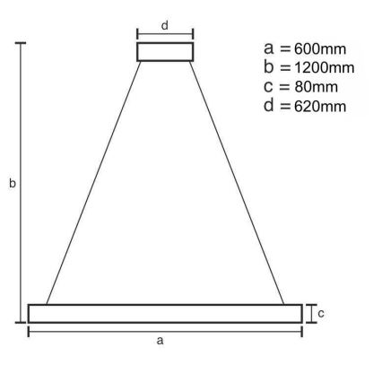 Світлодіодна підвісна люстра з регулюванням яскравості LED/100W/230V 3000-6500K + пульт дистанційного керування