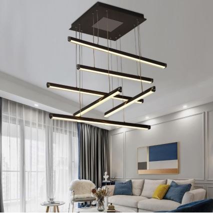 Світлодіодна підвісна люстра з регулюванням яскравості LED/100W/230V 3000-6500K + пульт дистанційного керування