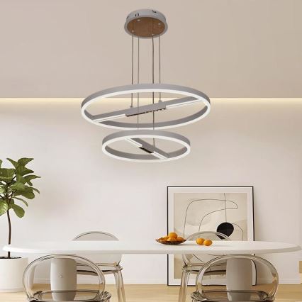 Світлодіодна підвісна люстра з регулюванням яскравості LED/100W/230V 3000-6500K діаметр 60 см + пульт дистанційного керування