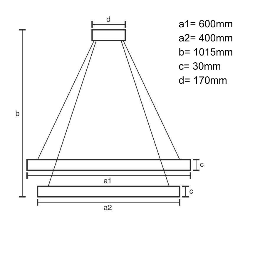 Світлодіодна підвісна люстра з регулюванням яскравості LED/100W/230V 3000-6500K діаметр 60 см + пульт дистанційного керування