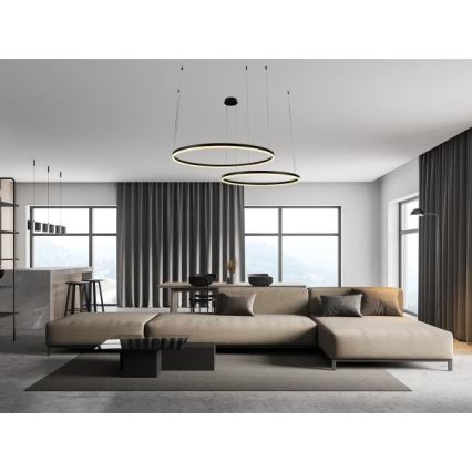 Світлодіодна підвісна люстра з регулюванням яскравості LED/100W/230V 3000-6500K + пульт дистанційного керування