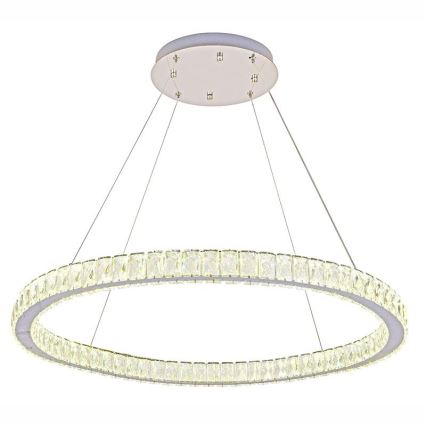 LED з регулюванням яскравості кришталева люстра підвісна LED/100W/230V 3000-6500K срібний + пульт дистанційного керування