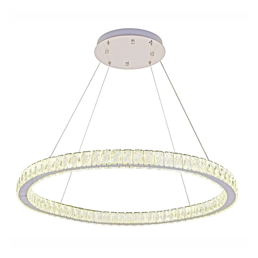 LED з регулюванням яскравості кришталева люстра підвісна LED/100W/230V 3000-6500K срібний + пульт дистанційного керування