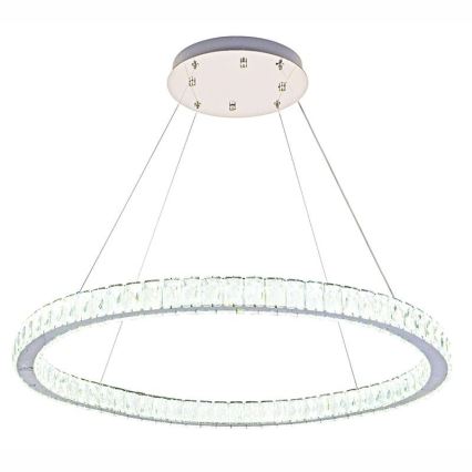 LED з регулюванням яскравості кришталева люстра підвісна LED/100W/230V 3000-6500K срібний + пульт дистанційного керування