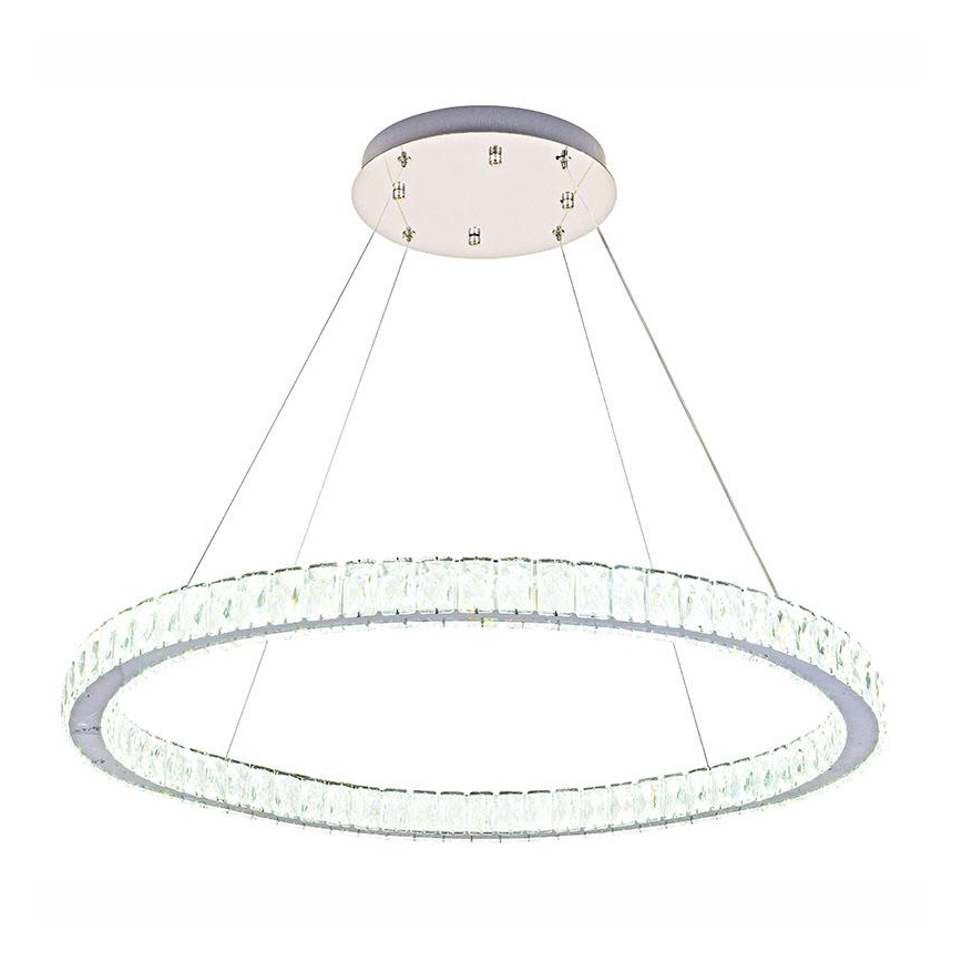 LED з регулюванням яскравості кришталева люстра підвісна LED/100W/230V 3000-6500K срібний + пульт дистанційного керування