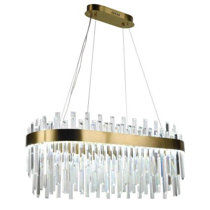 LED з регулюванням яскравості кришталева люстра підвісна LED/100W/230V 3000-6500K золотий + пульт дистанційного керування