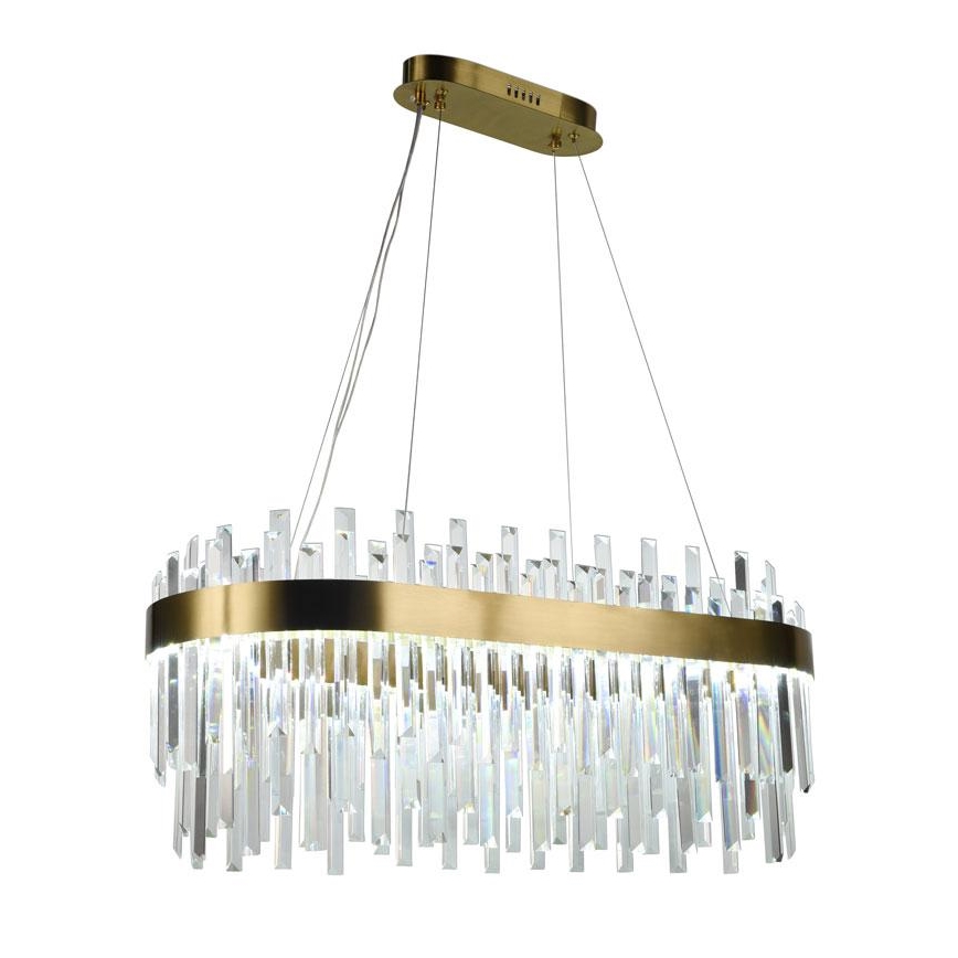 LED з регулюванням яскравості кришталева люстра підвісна LED/100W/230V 3000-6500K золотий + пульт дистанційного керування