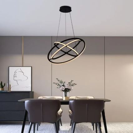 Світлодіодна підвісна люстра з регулюванням яскравості LED/105W/230V 3000-6500K діаметр 60 см + пульт дистанційного керування