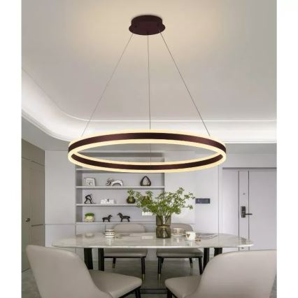 Світлодіодна підвісна люстра з регулюванням яскравості LED/110W/230V 3000-6500K діаметр 80 см + пульт дистанційного керування