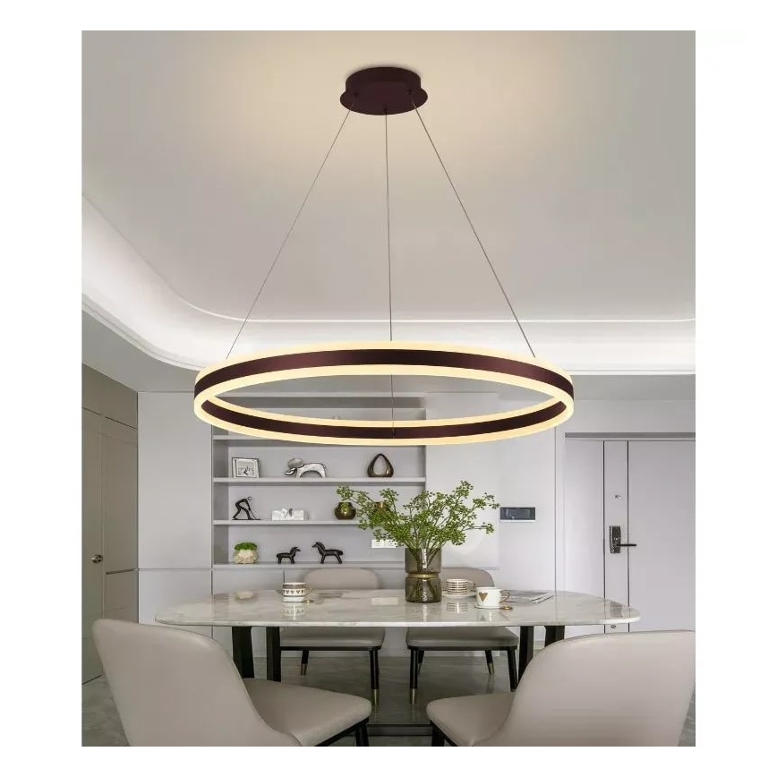 Світлодіодна підвісна люстра з регулюванням яскравості LED/110W/230V 3000-6500K діаметр 80 см + пульт дистанційного керування