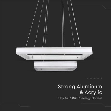 Світлодіодна підвісна люстра з регулюванням яскравості LED/113W/230V 3000K білий