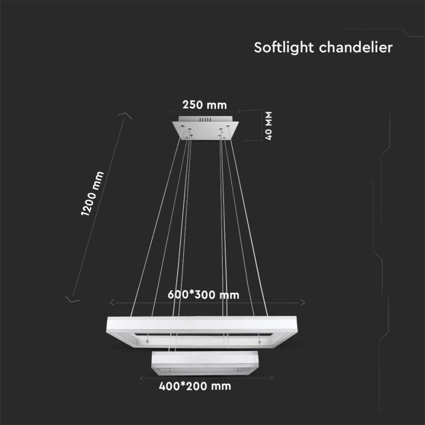 Світлодіодна підвісна люстра з регулюванням яскравості LED/113W/230V 3000K білий