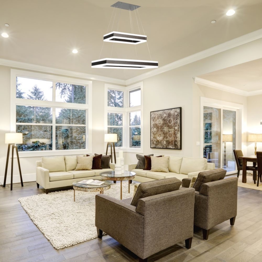 Світлодіодна підвісна люстра з регулюванням яскравості LED/113W/230V 3000K коричневий